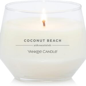 Yankee Candle Studio Medium Candle, Coconut Beach, 10 oz: Long-Lasting, Essential-Oil Scented Soy Wax Blend Candle 