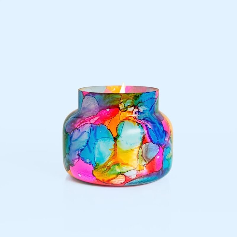Capri Blue Volcano Candle - Rainbow Watercolor Signature Glass Jar Candle  - Image 4