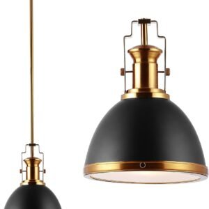 JONATHAN Y JYL9535A Homer 10" 1-Light Modern Industrial Iron LED Dome Pendant