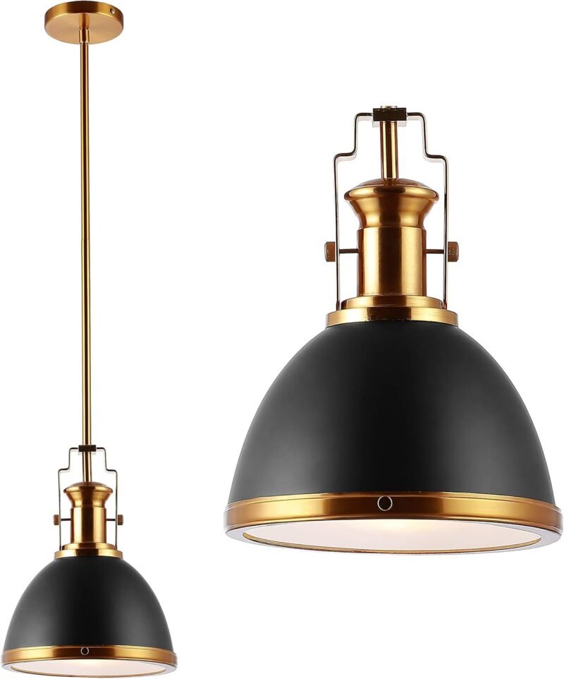 JONATHAN Y JYL9535A Homer 10" 1-Light Modern Industrial Iron LED Dome Pendant