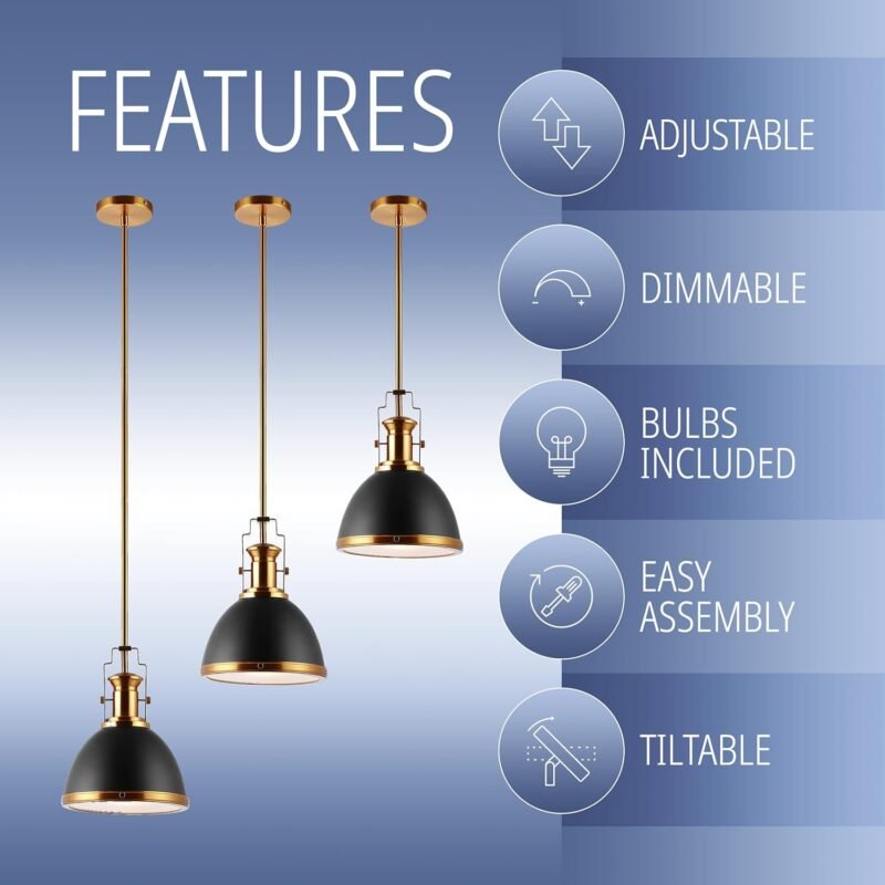 JONATHAN Y JYL9535A Homer 10" 1-Light Modern Industrial Iron LED Dome Pendant - Image 6