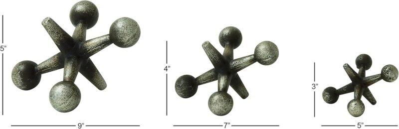 CosmoLiving by Cosmopolitan Metal Jack Decorative Sculpture Home Decor Statues - Image 2