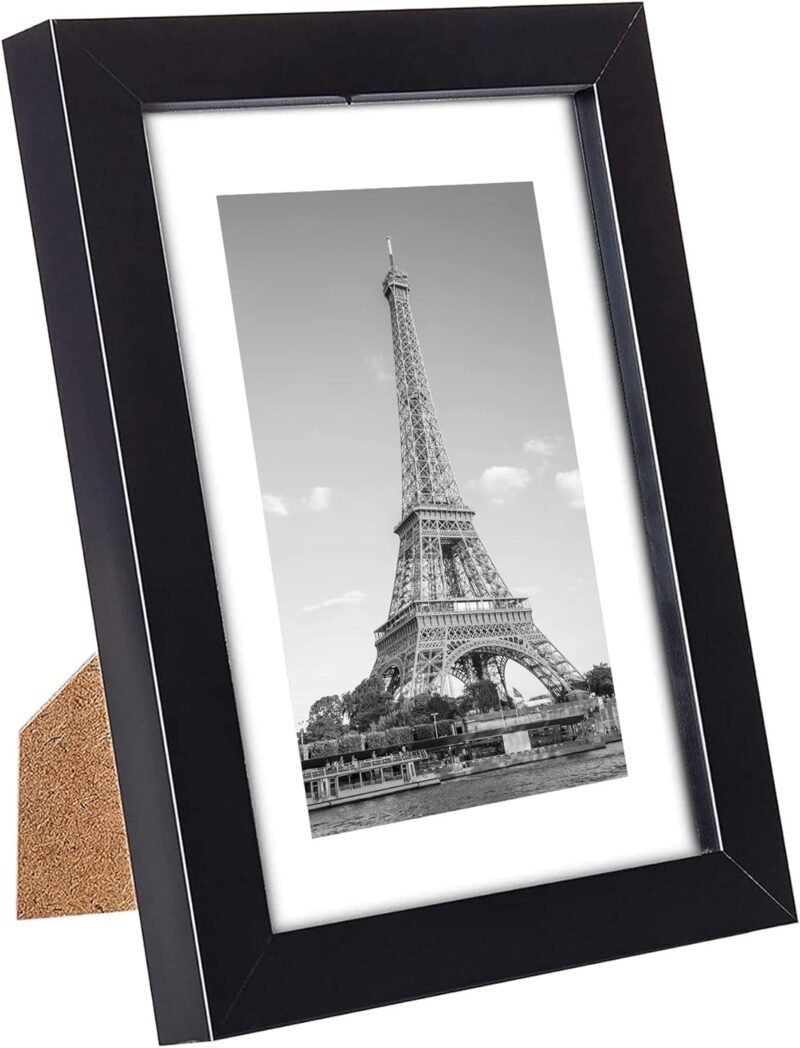 upsimples 5x7 Picture Frame Set of 10, Display Pictures 4x6 with Mat or 5x7 Without, Multi Photo Frames Collage for Wall or Tabletop Display, Black - Image 3