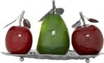 Deco 79 Metal Fruit Decorative Sculpture Decorative Home Decor Statue with Platter
