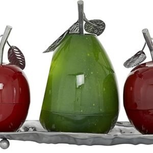 Deco 79 Metal Fruit Decorative Sculpture Decorative Home Decor Statue with Platter