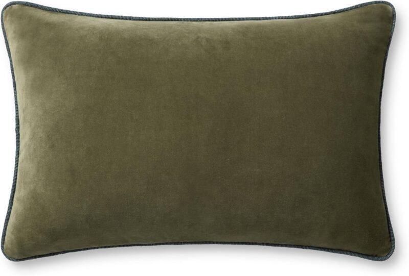 Loloi Chris Loves Julia Liza Collection PCJ0020 Green 16'' x 26'' Cover w/Poly Pillow - Image 4