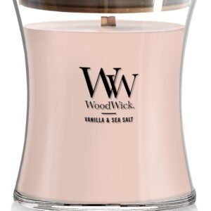 WoodWick Vanilla Sea Salt Scented Medium Hourglass Candle, Crackles as it burns