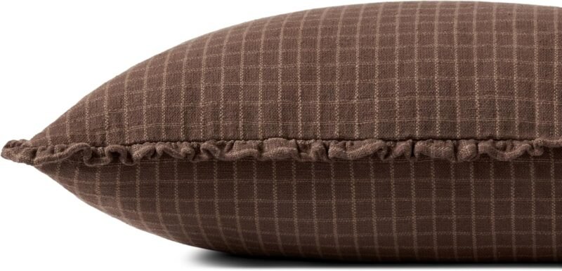 Loloi Chris Loves Julia Dinah Collection PCJ0012 Chocolate/Latte 16'' x 26'' Cover Only Pillow - Image 4