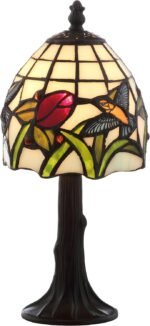 JONATHAN Y JYL8014A Hummingbird Tiffany-Style 12" LED Table Lamp