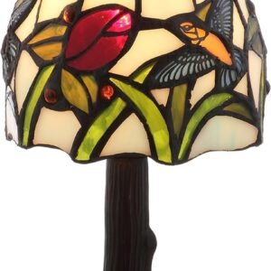 JONATHAN Y JYL8014A Hummingbird Tiffany-Style 12" LED Table Lamp