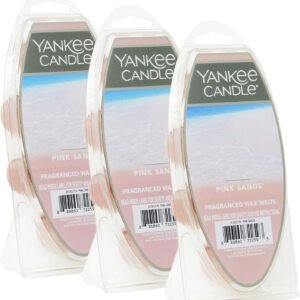 Yankee Candle Pink Sands Wax Melts, 18 in Total (3 Packs of 6), Light Pink for Candle Making and Home Fragrance