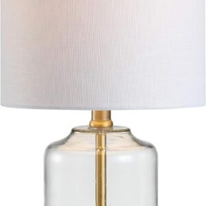 JONATHAN Y JYL1033A Duncan 20.5" Glass/Metal LED Table Lamp Glam Cottage Bedside Desk Nightstand Lamp for Bedroom