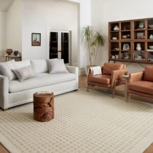 Loloi Chris Loves Julia Polly 2'-0" x 5'-0" Accent Rug in Ivory/Natural - Large Neutral Area Rug.