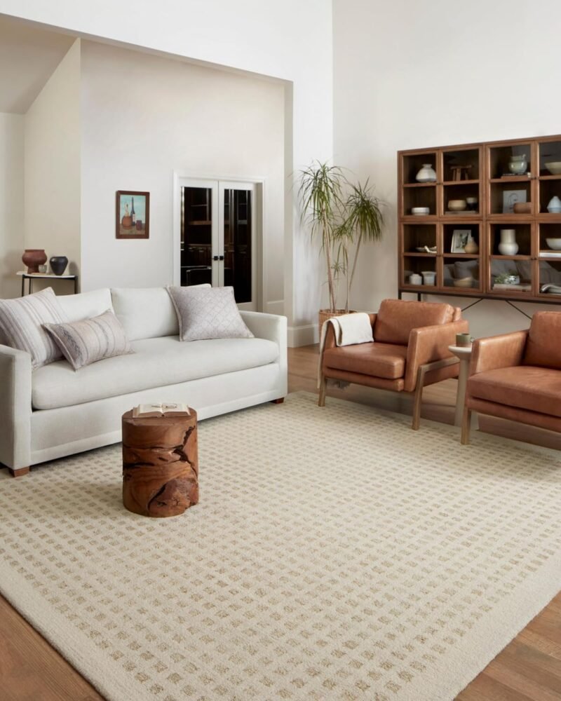 Loloi Chris Loves Julia Polly 2'-0" x 5'-0" Accent Rug in Ivory/Natural - Large Neutral Area Rug.