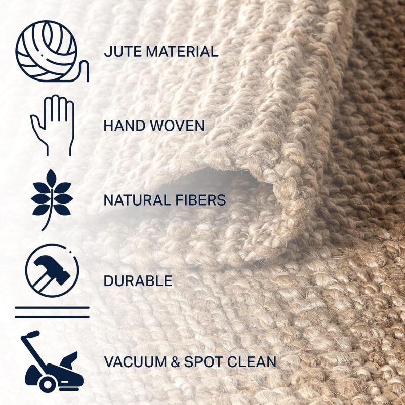 JONATHAN Y NRF102A-3 Pata Hand Woven Chunky Jute Indoor Area - Image 4