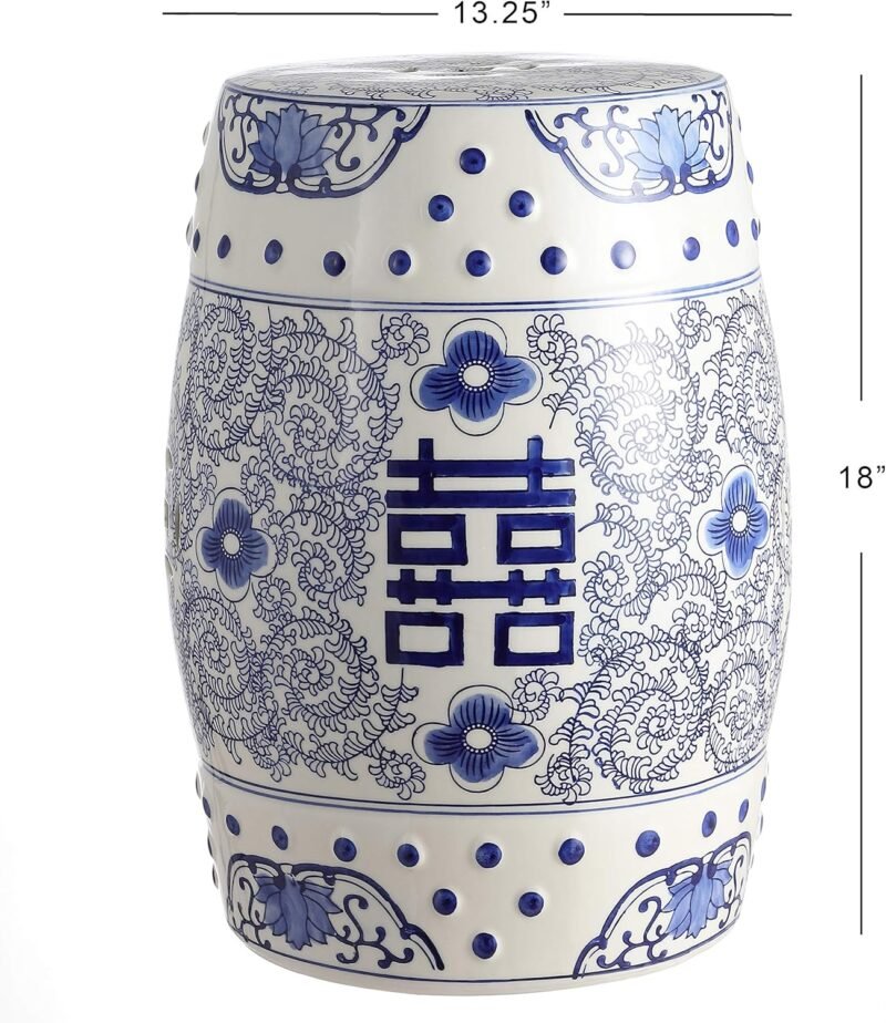 JONATHAN Y TBL1013A Double Happiness 18" Chinoiserie Ceramic Drum Indoor/Outdoor. - Image 5
