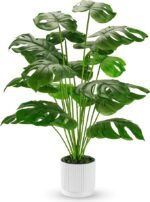 Der Rose 28" Fake Plants Large Artificial Monstera Faux Plants Indoor