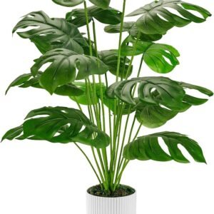 Der Rose 28" Fake Plants Large Artificial Monstera Faux Plants Indoor