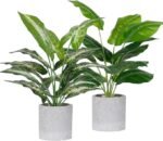 Der Rose 2 Pack Fake Plants Artificial Tropical Faux Plants