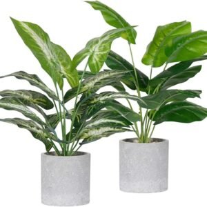 Der Rose 2 Pack Fake Plants Artificial Tropical Faux Plants