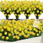 TURNMEON 20 Bundles Artificial Flowers for Outdoors Fake Plants Summer Decor, UV Resistant Artificial Plants