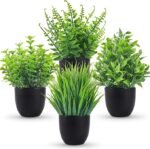 Der Rose Fake Plants 4 Packs Artificial Plants Small Faux Plants
