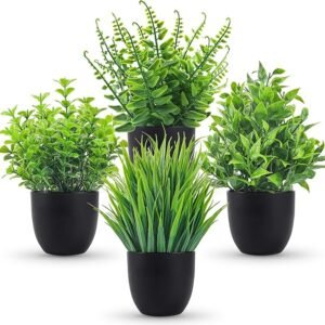 Der Rose Fake Plants 4 Packs Artificial Plants Small Faux Plants