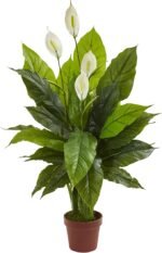 Nearly Natural 42” Spathiphyllum Artificial (Real Touch) Silk Plants Green