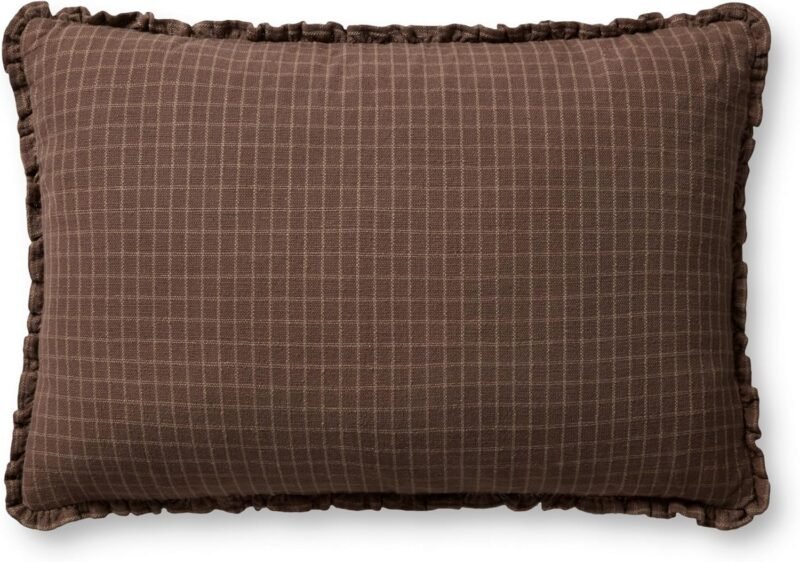 Loloi Chris Loves Julia Dinah Collection PCJ0012 Chocolate/Latte 16'' x 26'' Cover Only Pillow - Image 5