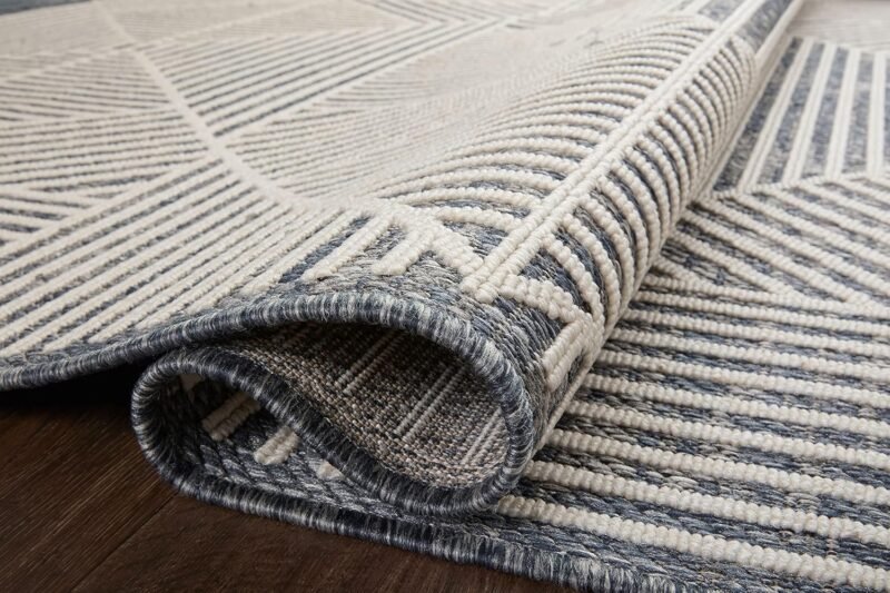 Loloi II Rainier Collection RAI-03 Denim/Ivory, Indoor/Outdoor 2'-3" x 7'-7" Runner Rug - Image 3