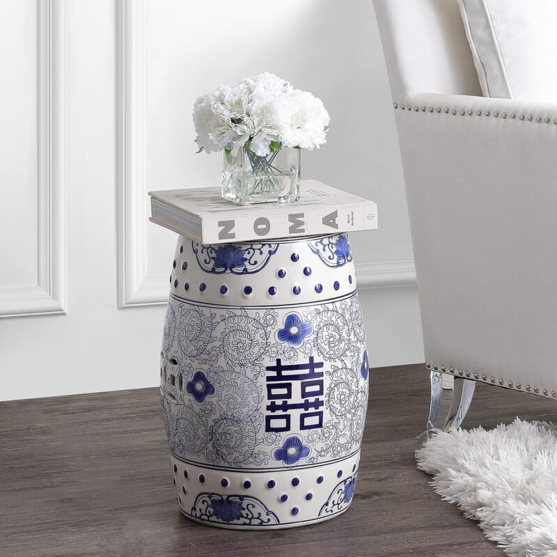 JONATHAN Y TBL1013A Double Happiness 18" Chinoiserie Ceramic Drum Indoor/Outdoor. - Image 6