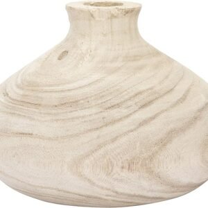 Creative Co-Op Small Paulownia Wood Vase (Each one Will Vary) Decorative Accents
