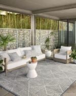 Loloi II Rainier Collection RAI-03 Denim/Ivory, Indoor/Outdoor 2'-3" x 7'-7" Runner Rug