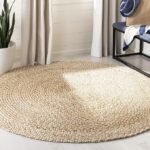 SAFAVIEH Natural Fiber Round Collection 4' Round Ivory NF804B Handmade Boho Charm Braided Jute Area Rug