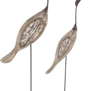 Deco 79 Wood Bird Decorative Sculpture Home Decor Statues, Set of 2 Accent Figurines 28